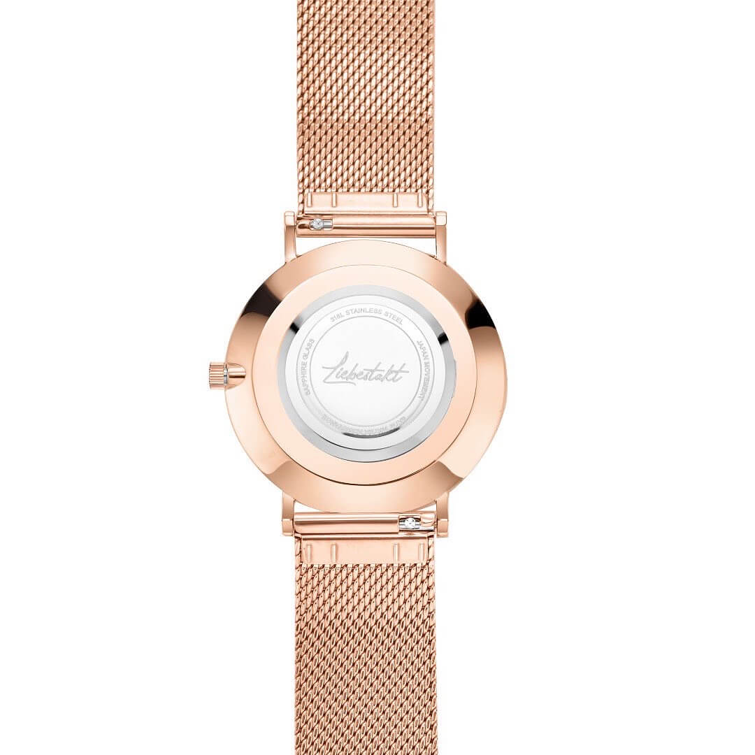 Liebestakt Uhr zebra Mesh armband rose wasserdicht